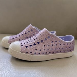 Native Toddler Size 8 Purple Glitter Shoes